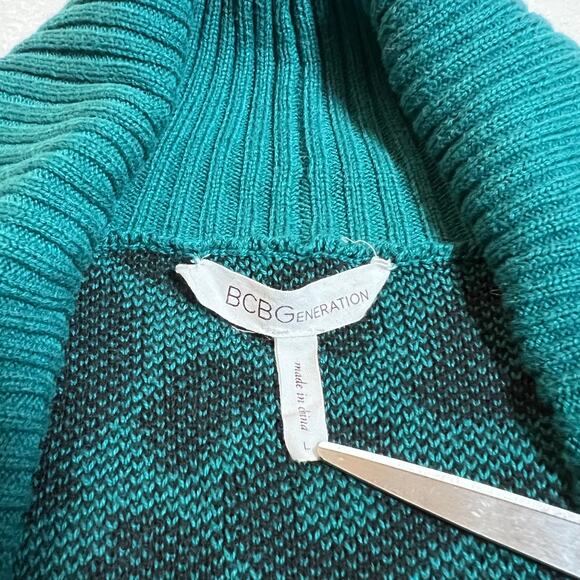 BCBGeneration Women's Leopard Open Front Knit Duster Cardigan Size L Maximalist - Picture 6 of 10